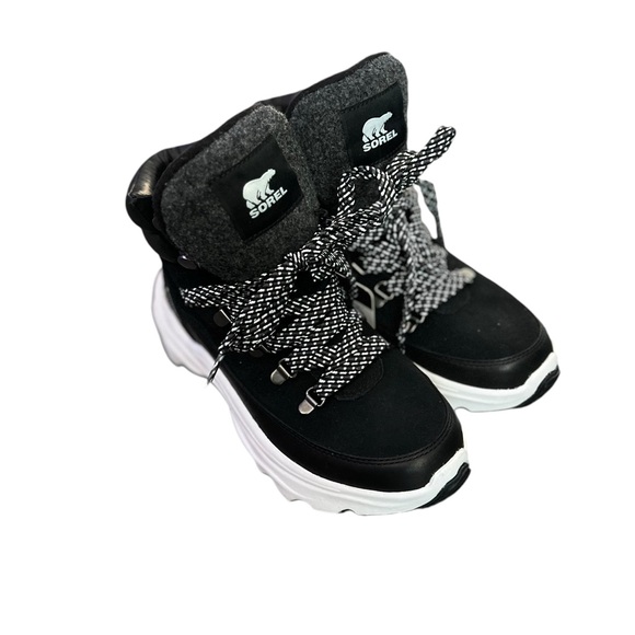 NWT SOREL Kinetic Breakthrough Conquest Waterproof Black White Sneakers Booties - Picture 12 of 16